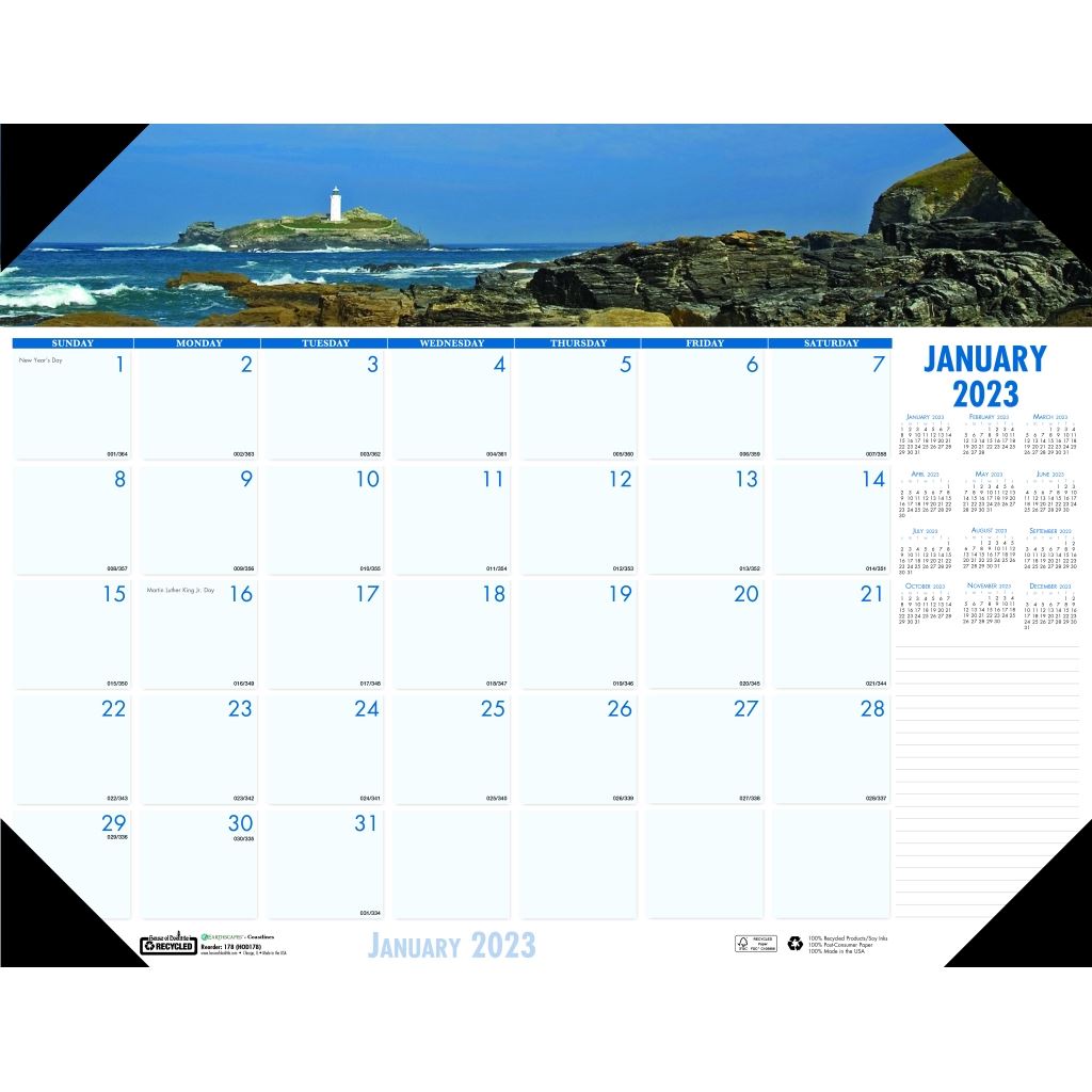 House of Doolittle (HOD178) Earthscapes Coastlines Desk Pad 22 x 17