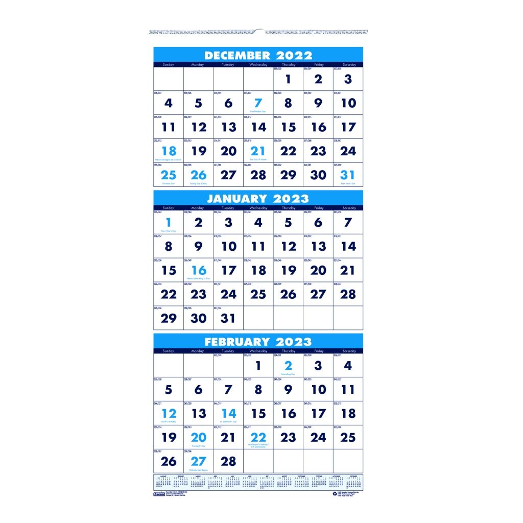 House of Doolittle (HOD3646) Three Month Calendar 8 x 17