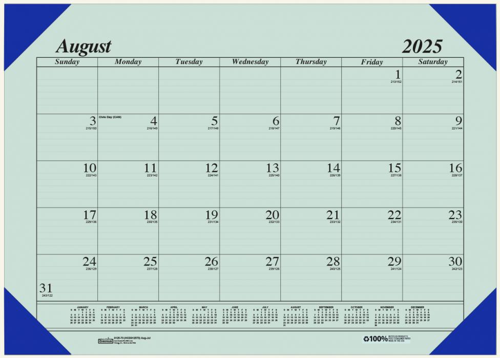 House of Doolittle (HOD012540) Compact Academic Desk Pad Calendar, Blue 18-1/2 x 13