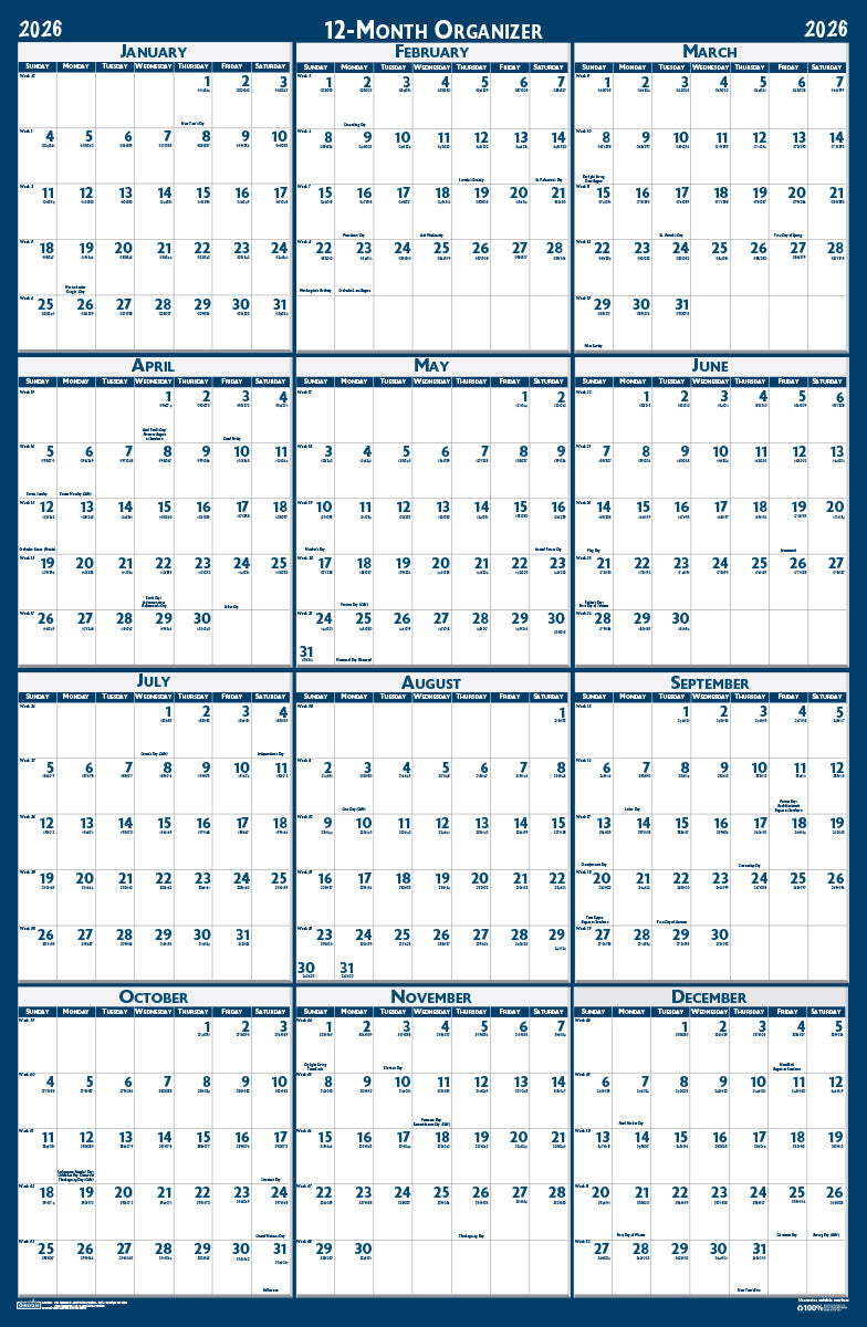 House of Doolittle (HOD3962) Laminated Reversible Planner 33 x 66