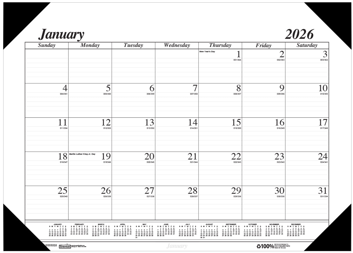 House of Doolittle (HOD124) Economy Desk Pad Calendar 22 x 17 (refillable)