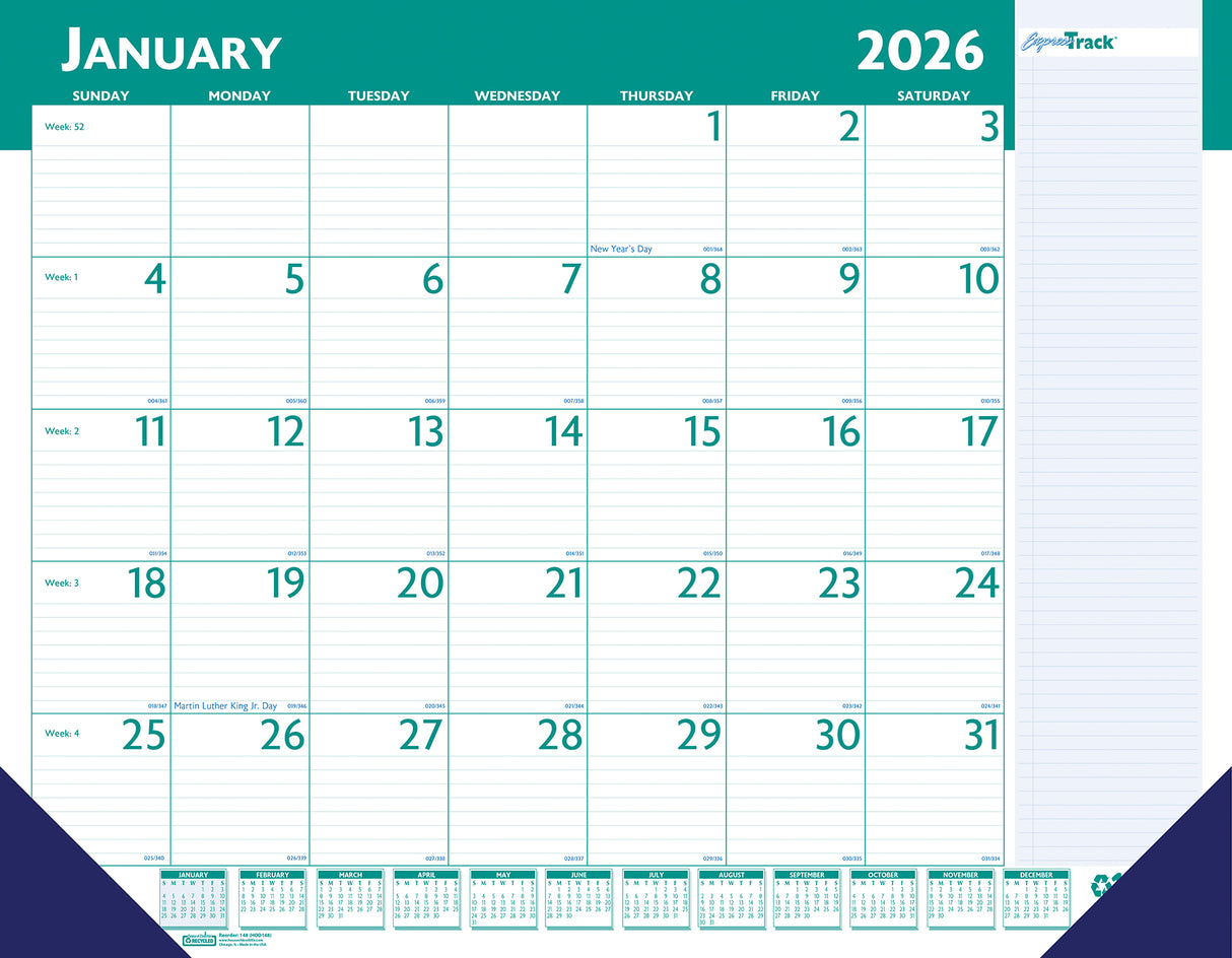 House of Doolittle (HOD148) ExpressTrack Desk Pad Calendar 22 x 17