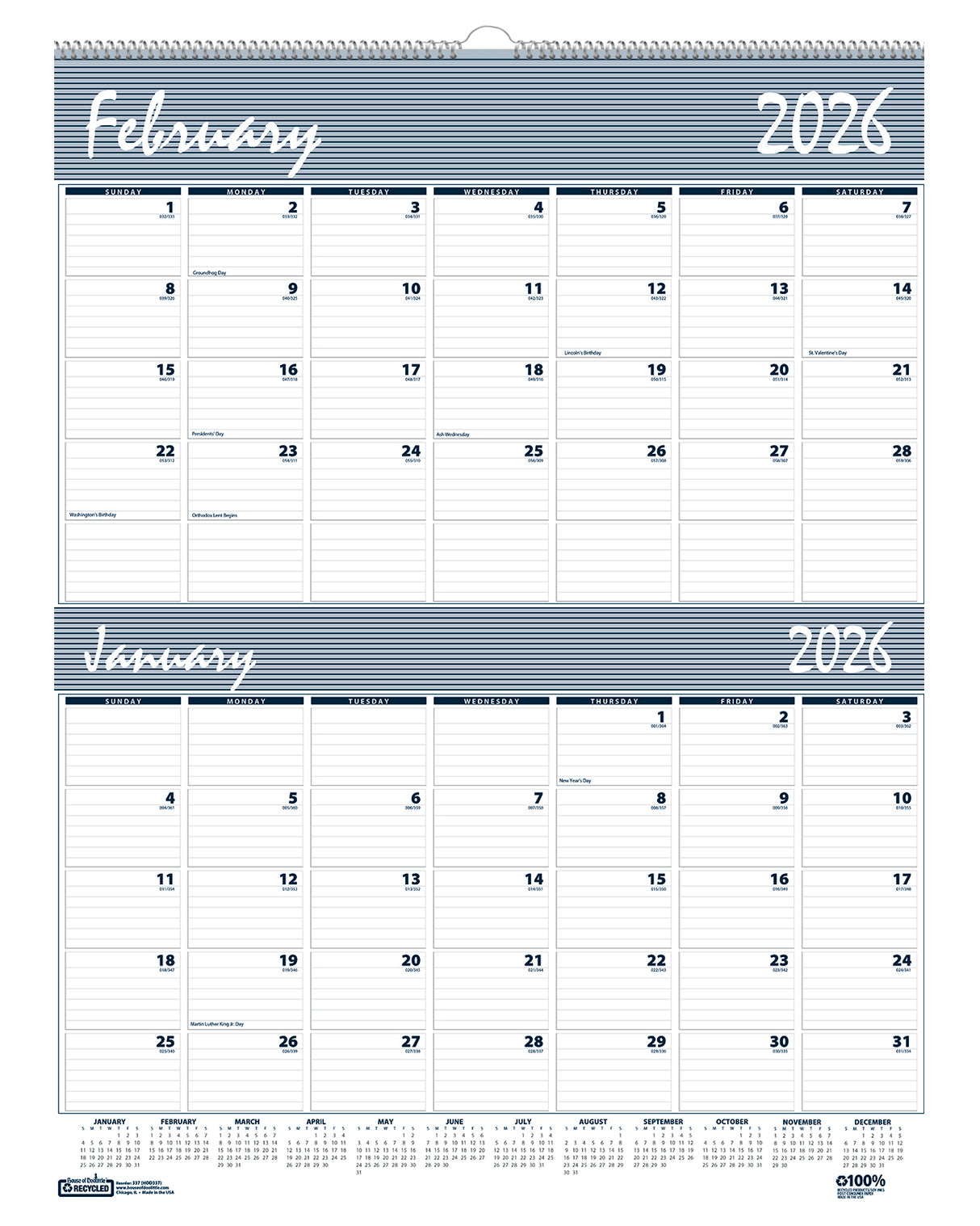 House of Doolittle (HOD337) Bar Harbor Two-Month Wall Calendar