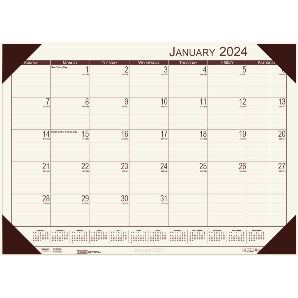 House of Doolittle (HOD12441) Ecotones Desk Pad Calendar, Cream 22 x 17