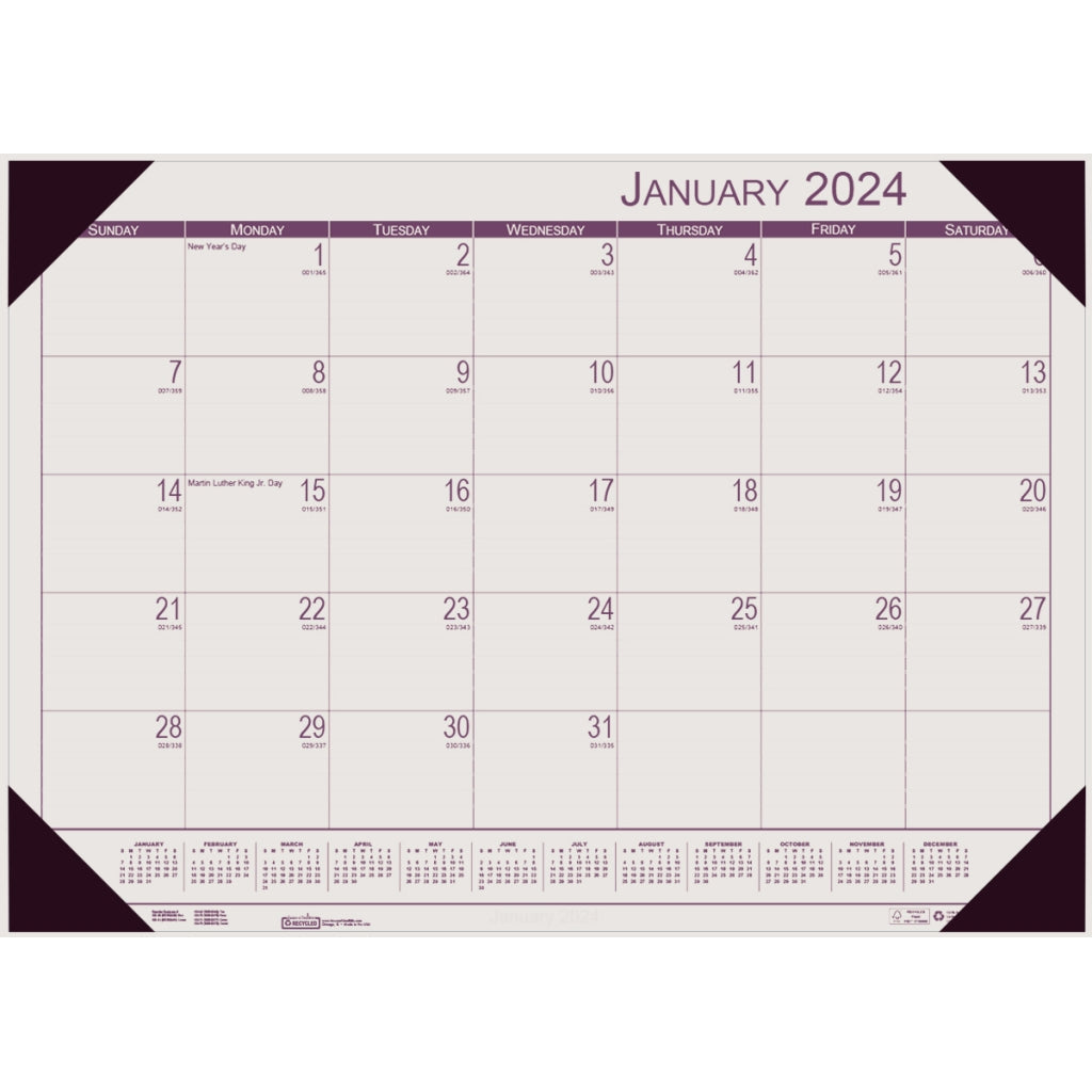 House of Doolittle (HOD12470) Ecotones Desk Pad Calendar, Rose 22 x 17