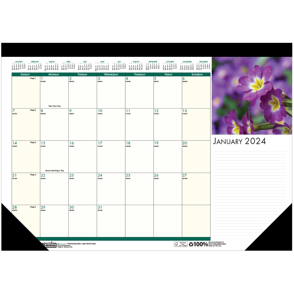 House of Doolittle (HOD1596) Earthscapes Flowers Desk Pad 18 1/2 x 13
