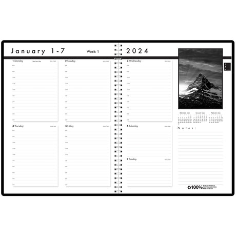 House of Doolittle (HOD217102) Black on White Weekly Planner 8-1/2 x 11