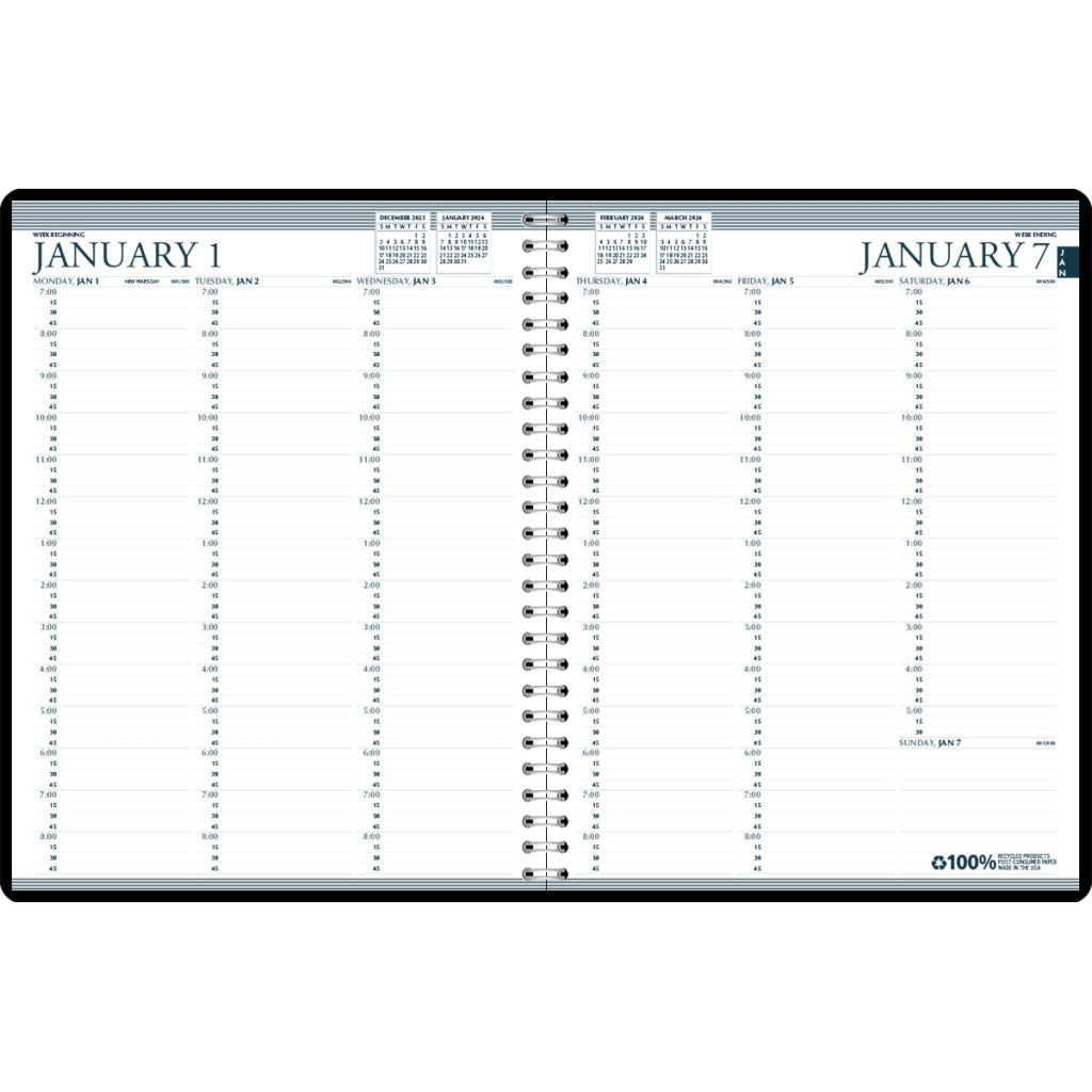 House of Doolittle (HOD27202) Professional Weekly Planner, Black 8-1/2 x 11