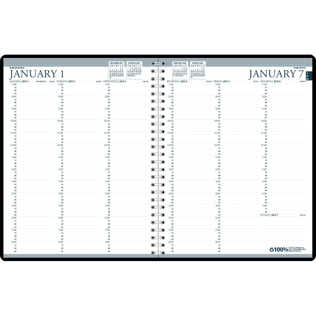 House of Doolittle (HOD27202) Professional Weekly Planner, Black 8-1/2 x 11