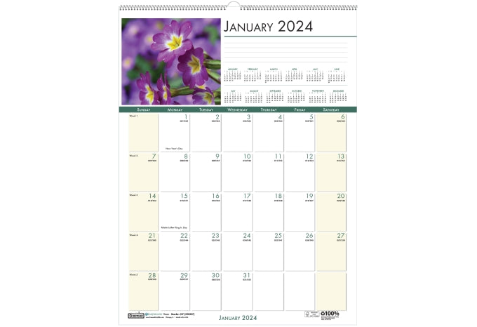 House of Doolittle (HOD327) Earthscapes Flowers Wall Calendar 12 x 16 1/2