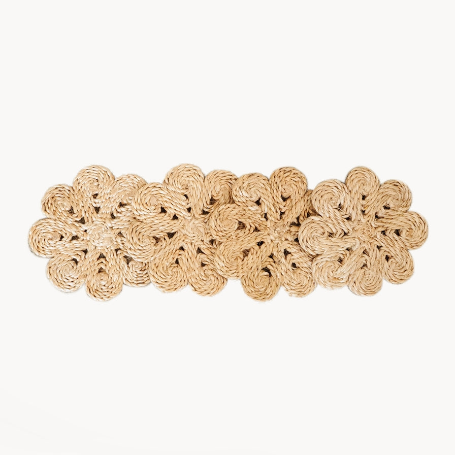 Handwoven Jute Flower Drink Coaster - Set of 4