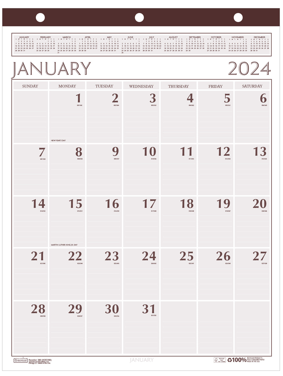 House of Doolittle (HOD380) Wall Calendar 20 x 26