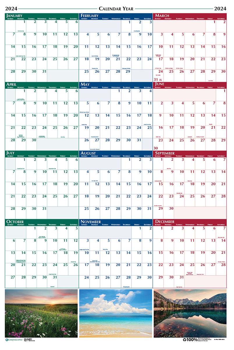House of Doolittle (HOD3931) Earthscapes Scenic Laminated Wall Planner 32 x 48