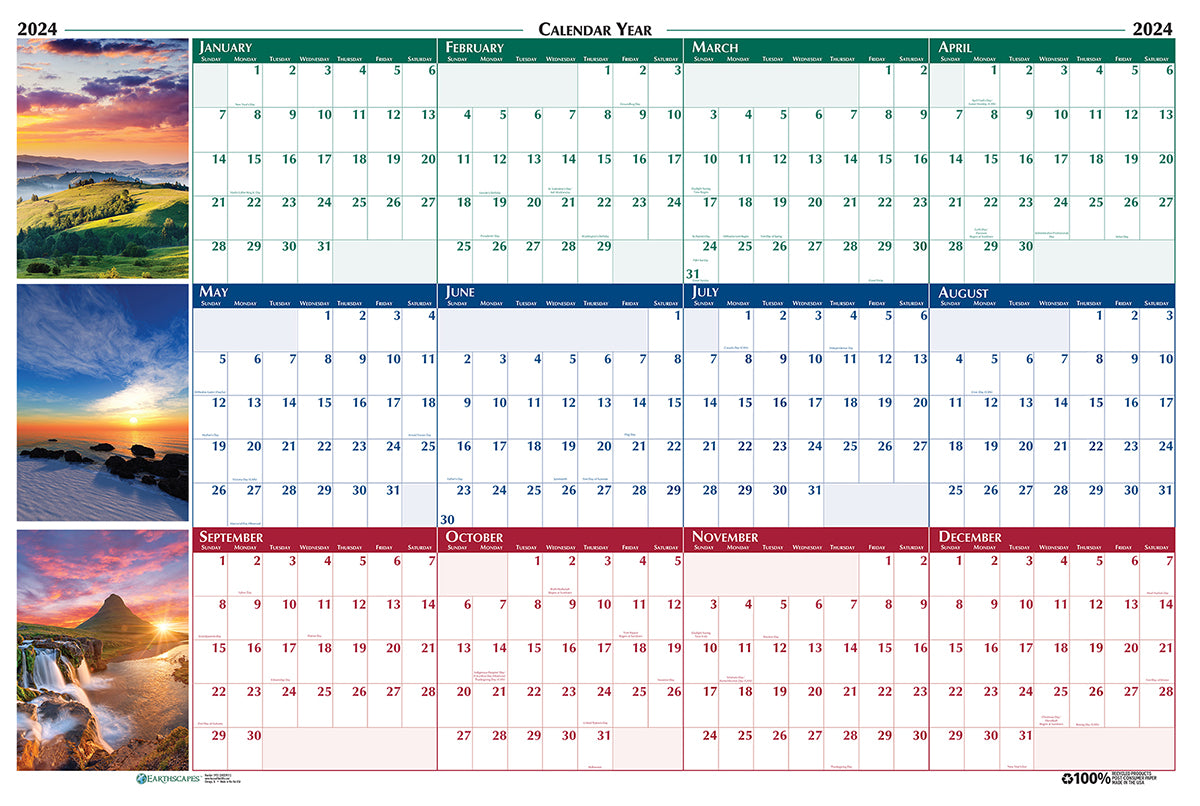 House of Doolittle (HOD3931) Earthscapes Scenic Laminated Wall Planner 32 x 48