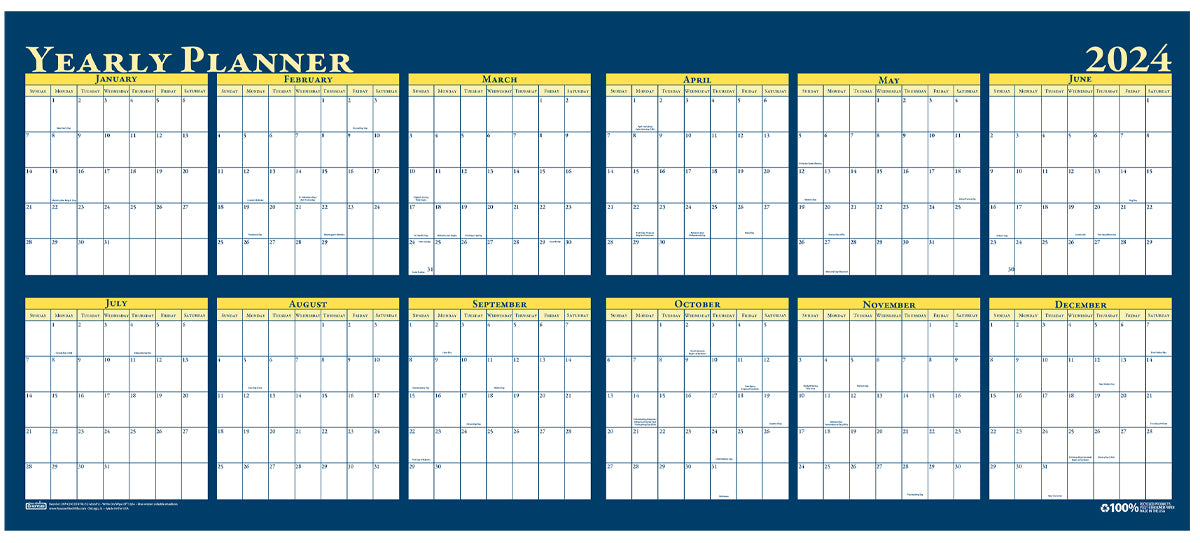 House of Doolittle (HOD3974) Yearly Laminated Planner 60 x 26