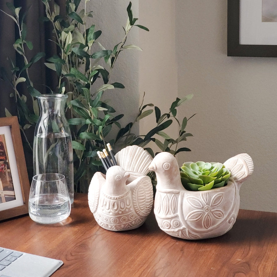 Handmade Planter Pot L Terracotta Pot - Turtle Dove