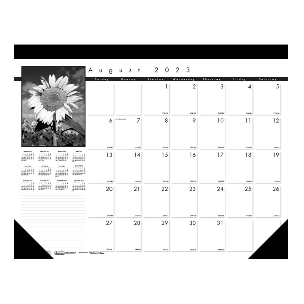 House of Doolittle (HOD1225) Earthscapes Black on White Desk Pad Calendar 22 x 17