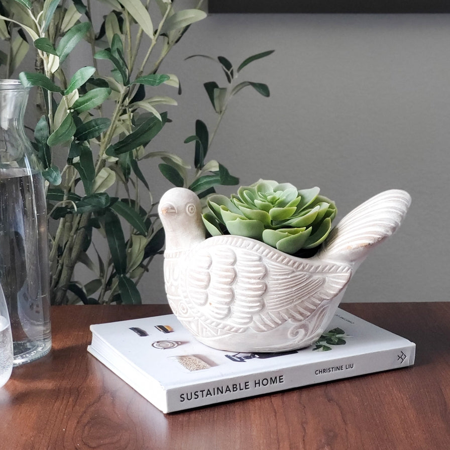 Handmade Planter Pot L Terracotta Pot - Turtle Dove
