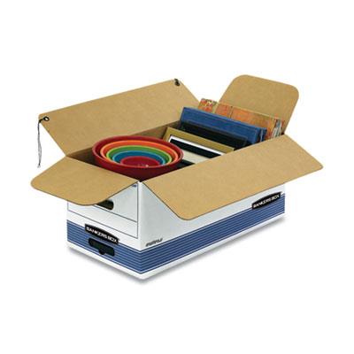 STOR/FILE Medium-Duty Strength Storage Boxes, Letter Files, 12.25" x 24.13" x 10.75", White/Blue, 12/Carton