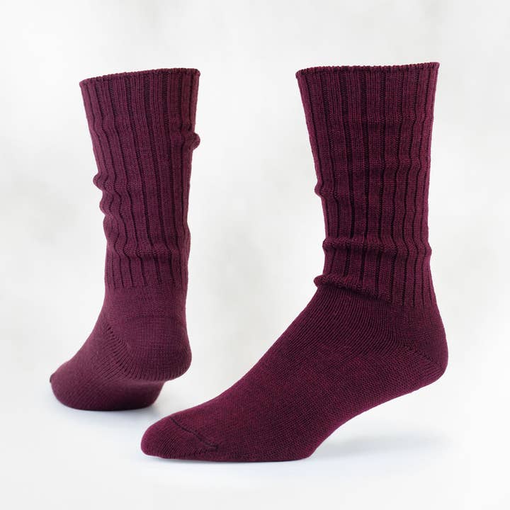 Organic Wool Crew Socks, 2 Pairs/Pack