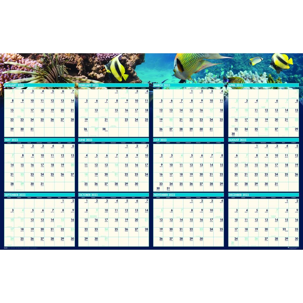 House of Doolittle (HOD3969) Earthscapes Sea Life Laminated Planner 24 x 37