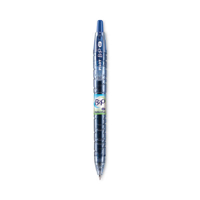 B2P Bottle-2-Pen Recycled Gel Pen, Retractable, Fine 0.7 mm, Translucent Blue Barrel, Dozen