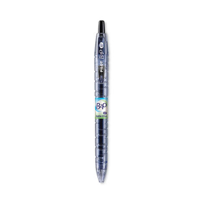 B2P Bottle-2-Pen Recycled Gel Pen, Retractable, Fine 0.7 mm, Translucent Blue Barrel, Dozen