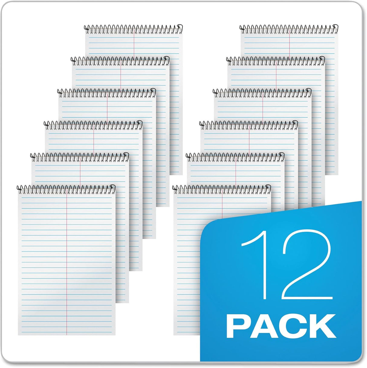 Second Nature Recycled Notepads, Gregg Rule, Brown Cover, 80 White 6 x 9 Sheets, 12/Pack