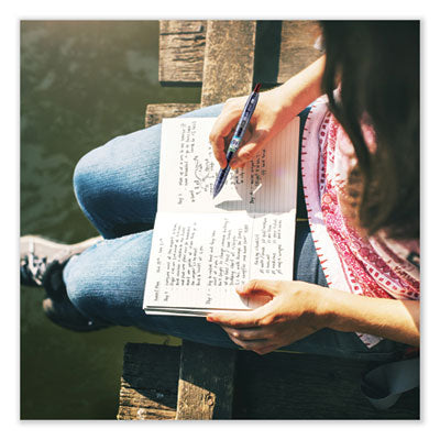 B2P Bottle-2-Pen Recycled Gel Pen, Retractable, Fine 0.7 mm, Translucent Blue Barrel, Dozen