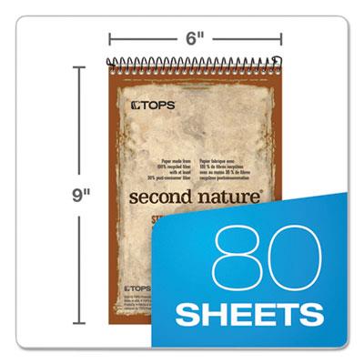 Second Nature Recycled Notepads, Gregg Rule, Brown Cover, 80 White 6 x 9 Sheets