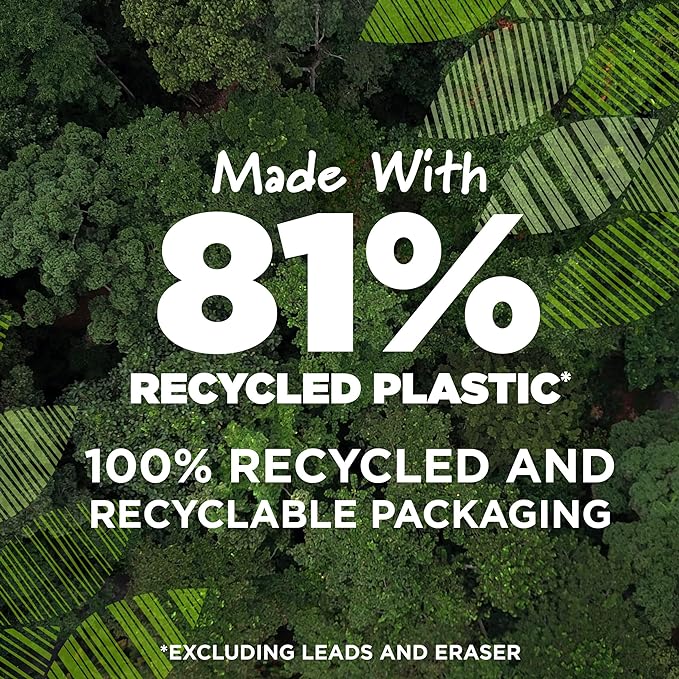 BIC Ecolutions Mechanical Pencils with Erasers, Medium Point (0.7mm)