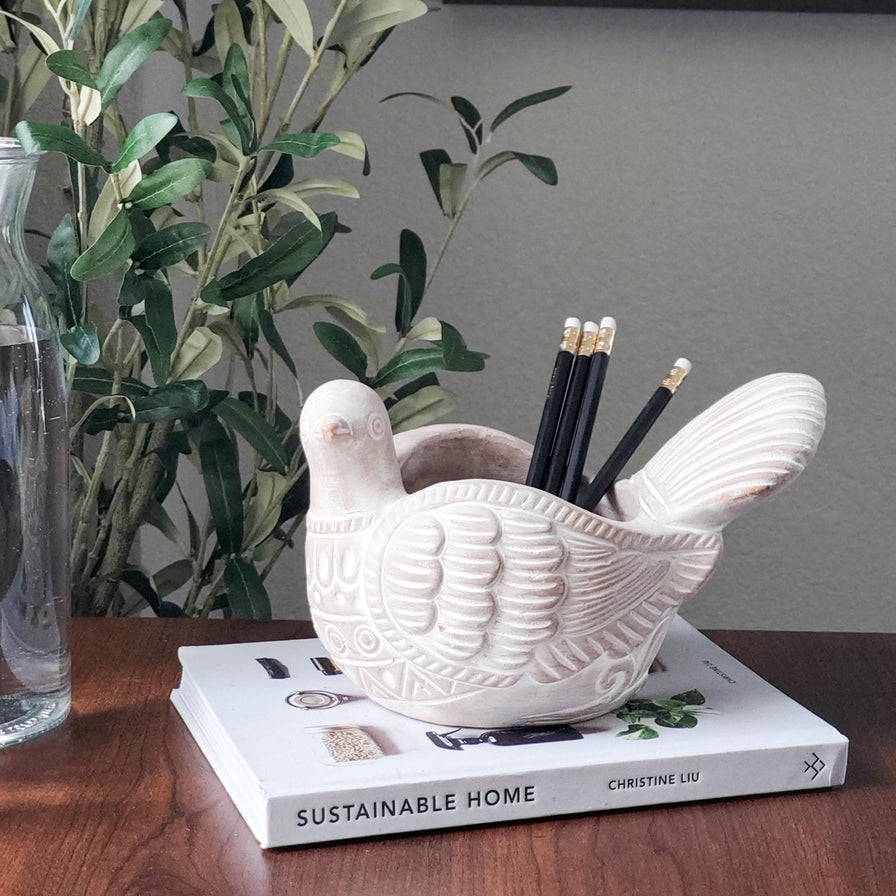 Handmade Planter Pot L Terracotta Pot - Turtle Dove