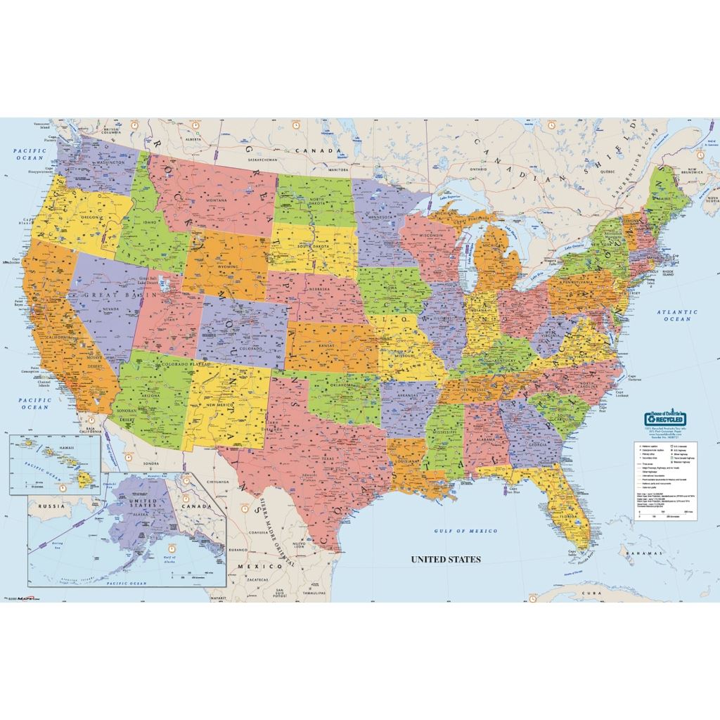 House of Doolittle (HOD720) Laminated United States Map 50 x 33