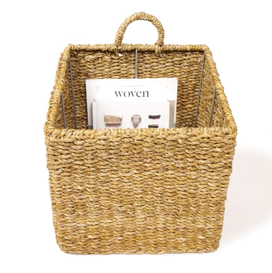 Handwoven Wicker Storage Basket L Ula Square Basket