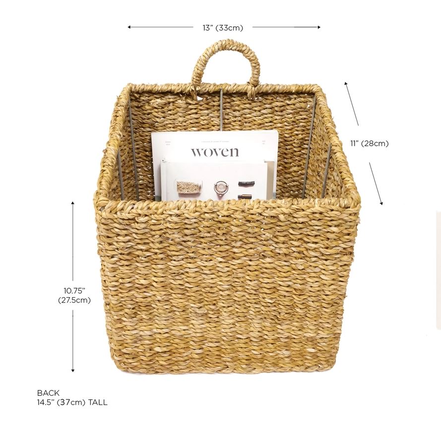 Handwoven Wicker Storage Basket L Ula Square Basket