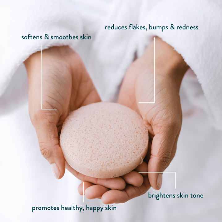 French Pink Clay Konjac Sponge (Dry, Sensitive Skin)