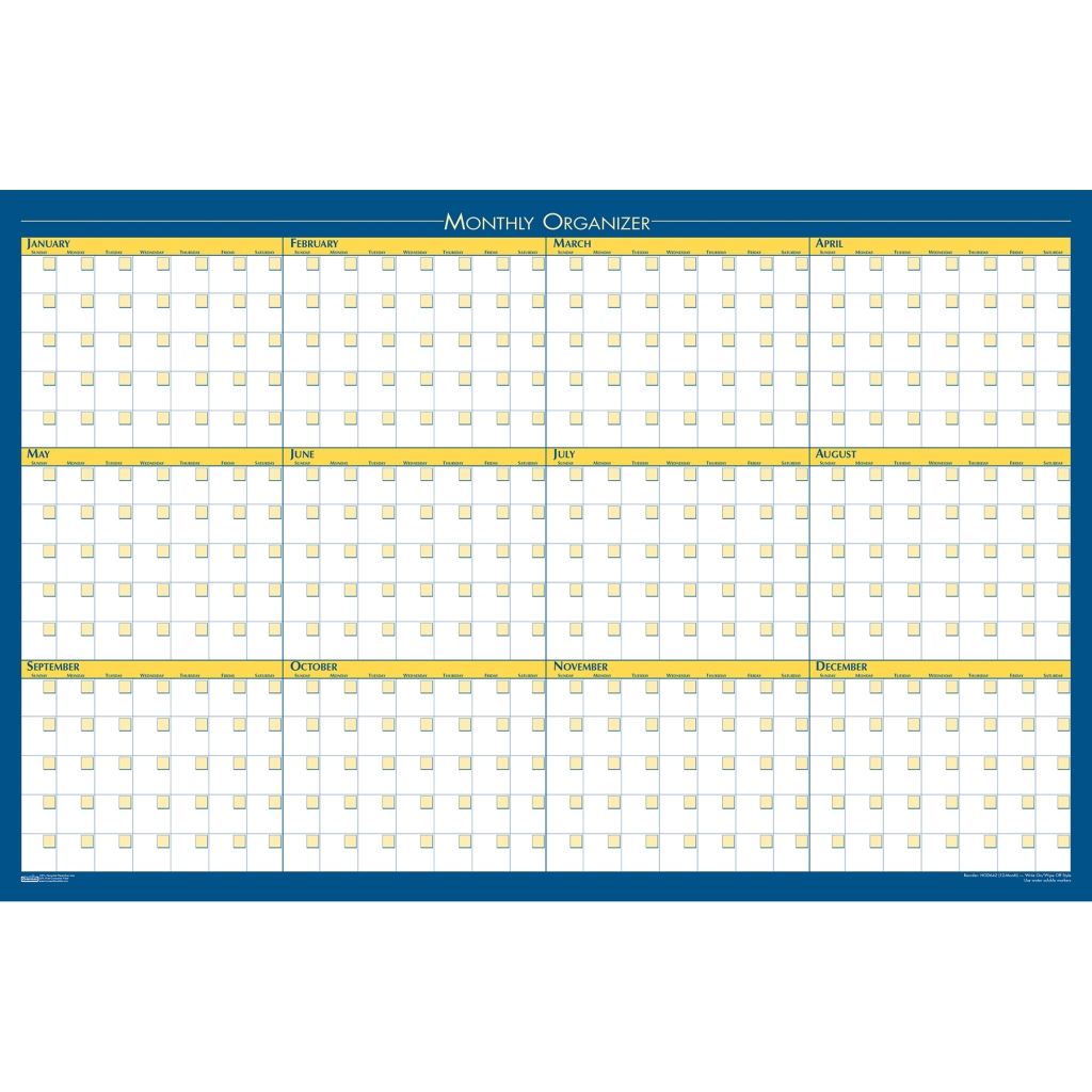 House of Doolittle (HOD642) 12-month Reversible Non-dated Laminated Organizer 36 x 24