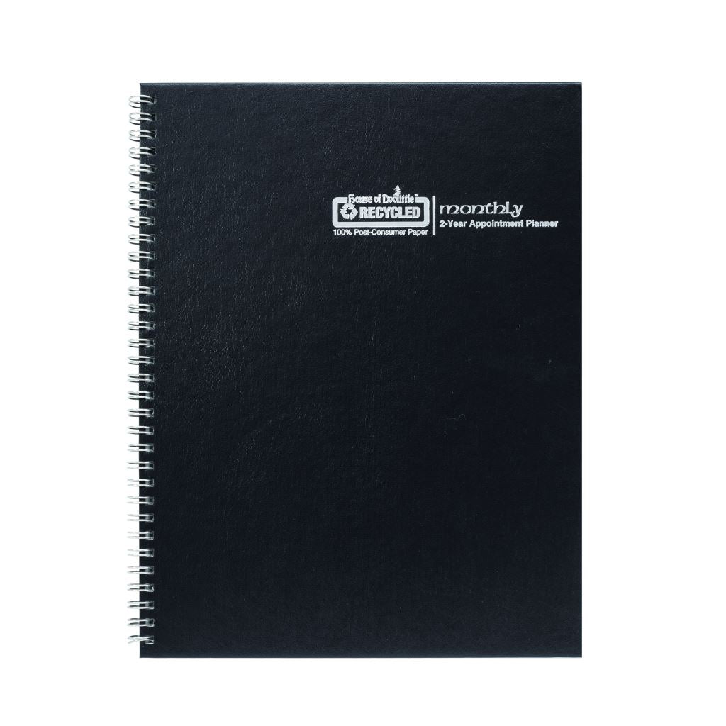 House of Doolittle (HOD262092) Monthly Calendar Planner 2 Year Black Hard Cover 8-1/2 x 11