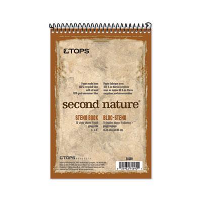 Second Nature Recycled Notepads, Gregg Rule, Brown Cover, 70 White 6 x 9 Sheets