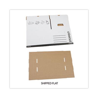 Heavy-Duty Fast Assembly Lift-Off Lid Storage Box, Letter/Legal Files, White, 12/Carton