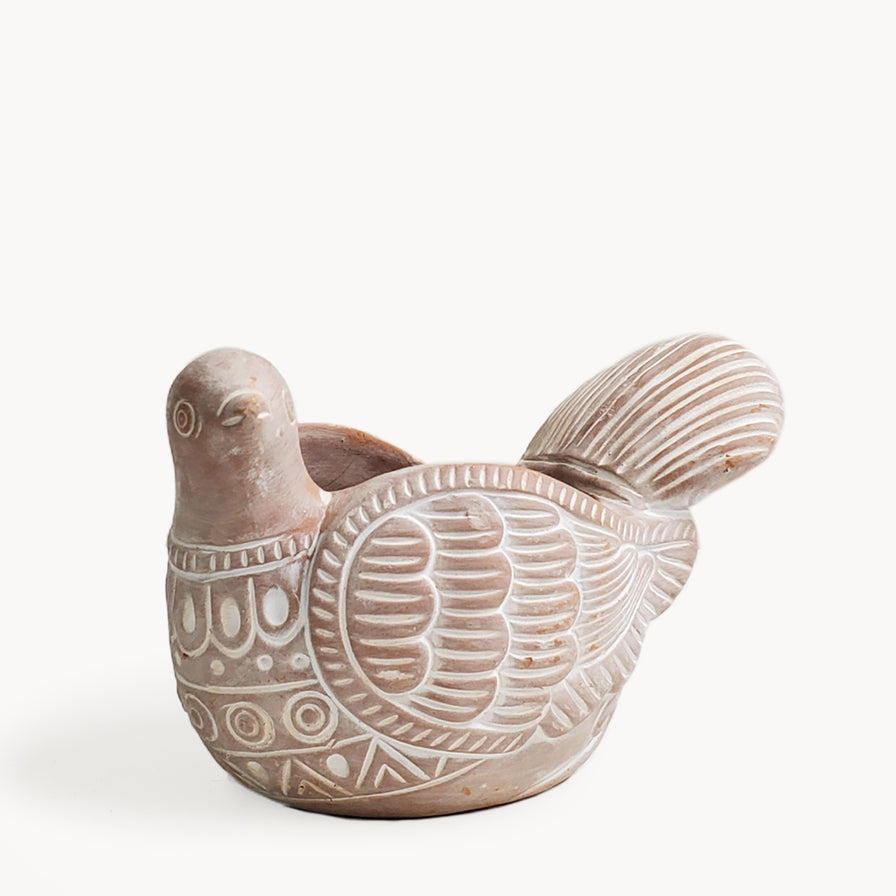 Handmade Planter Pot L Terracotta Pot - Turtle Dove