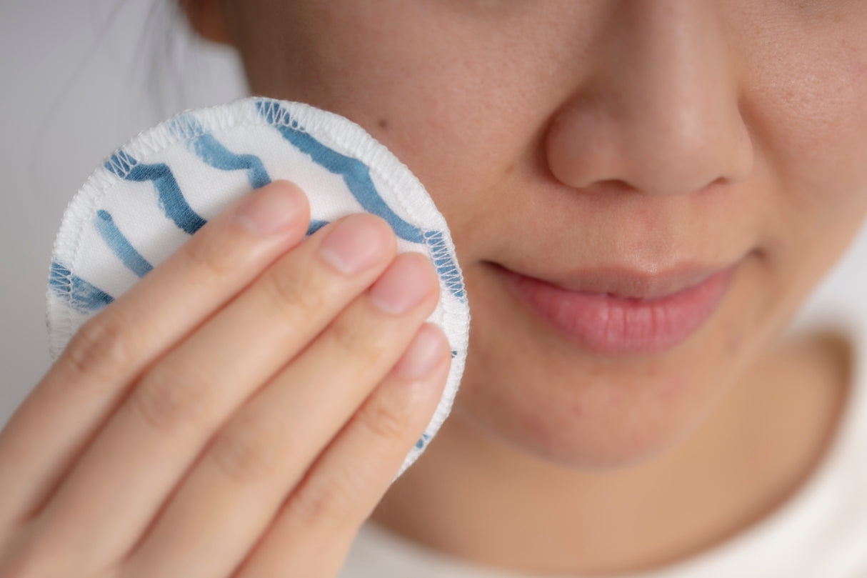 Cotton Facial Rounds | Set of 7 + Wash Bag | Idyllic Indigo