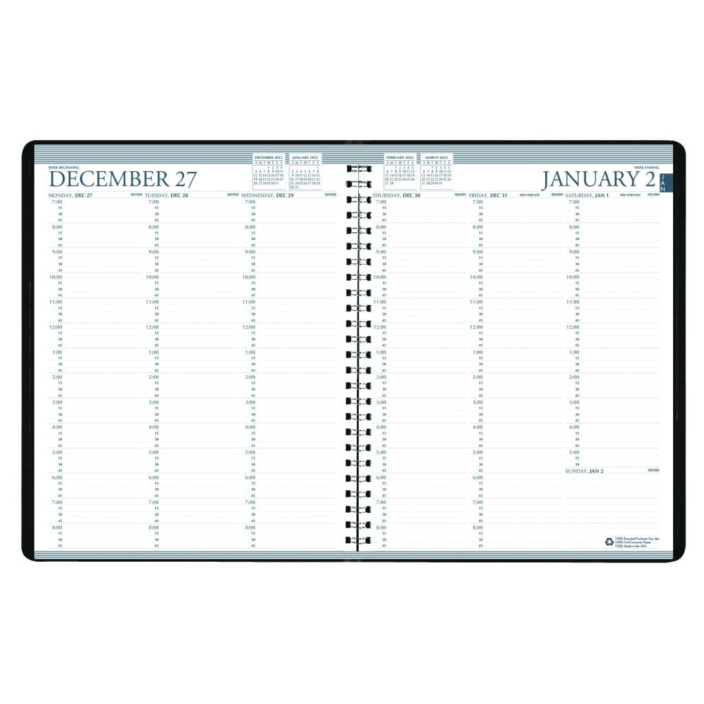 House of Doolittle (HOD27202) Professional Weekly Planner, Black 8-1/2 x 11