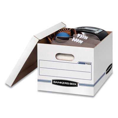 STOR/FILE Basic-Duty Storage Boxes, Letter/Legal Files, 12.5" x 16.25" x 10.5", White/Blue, 12/Carton