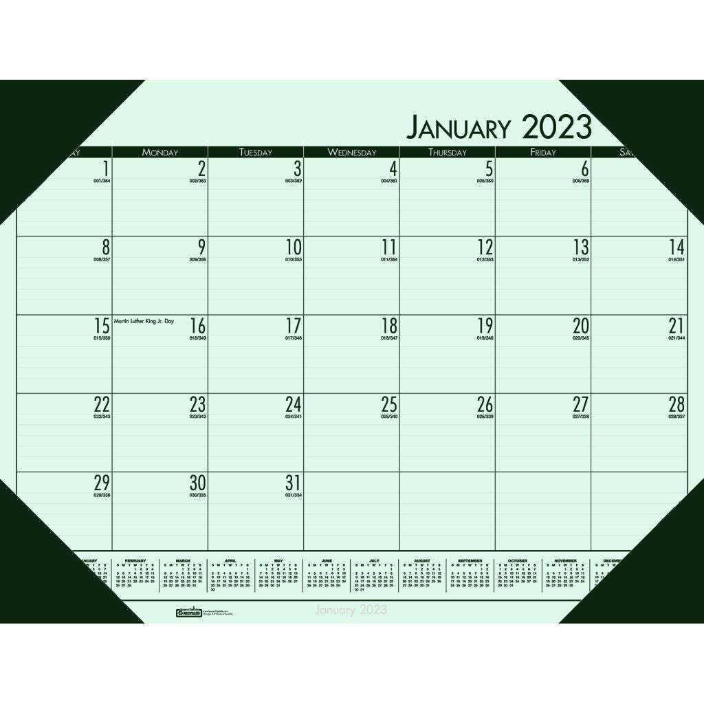 House of Doolittle (HOD12471) Ecotones Desk Pad Calendar, Green 22 x 17