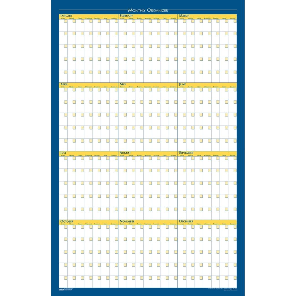 House of Doolittle (HOD642) 12-month Reversible Non-dated Laminated Organizer 36 x 24