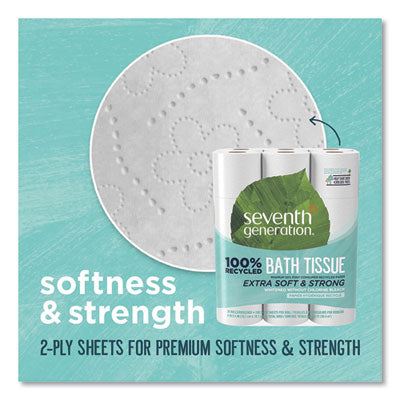 Seventh Generation 100% Recycled Bathroom Tissue, 2-Ply, White, 240 Sheets/Roll, 24/Pack
