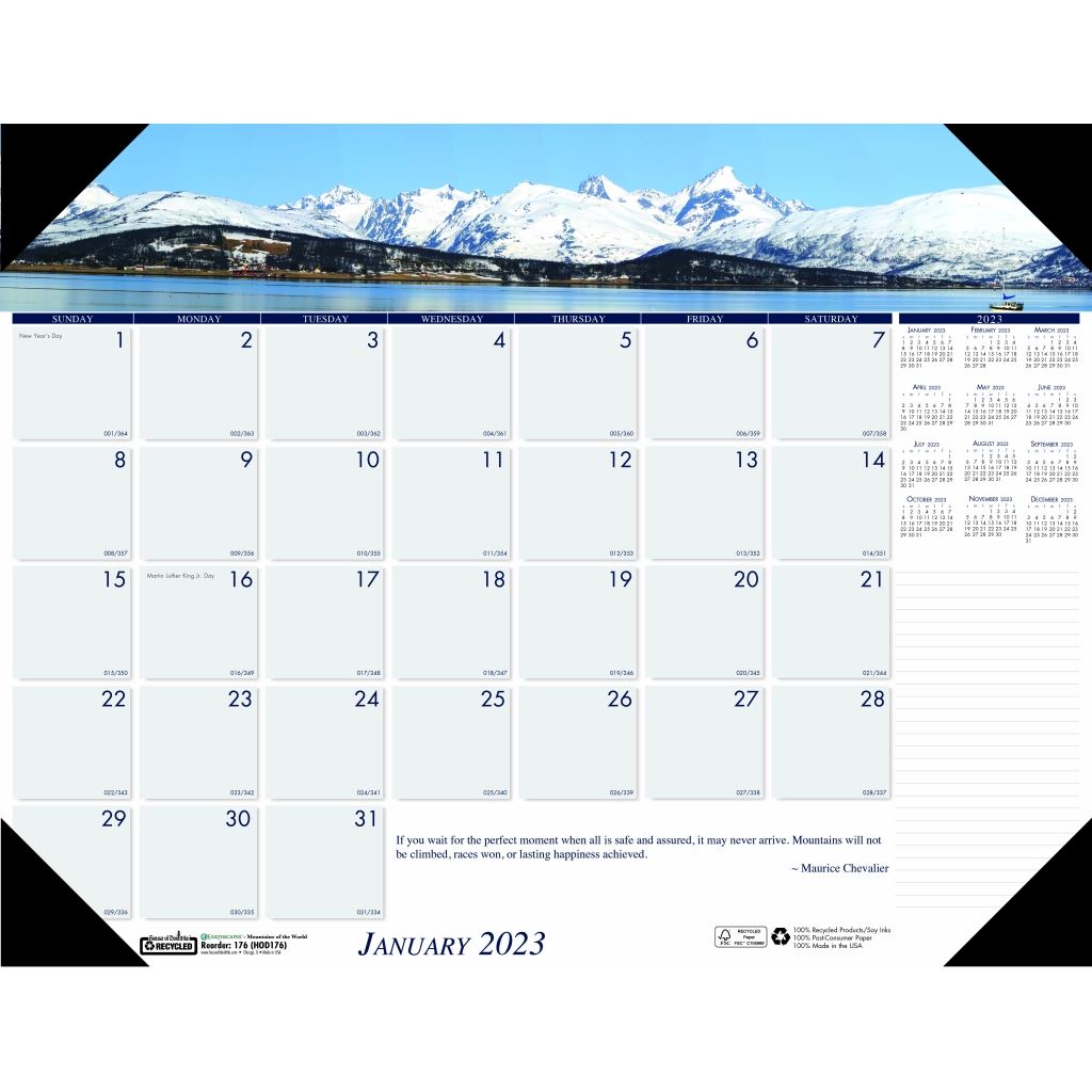 House of Doolittle (HOD176) Earthscapes Mountain of the World Desk Pad 22 x 17