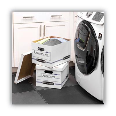 STOR/FILE Basic-Duty Storage Boxes, Letter/Legal Files, 12.5" x 16.25" x 10.5", White/Blue, 12/Carton