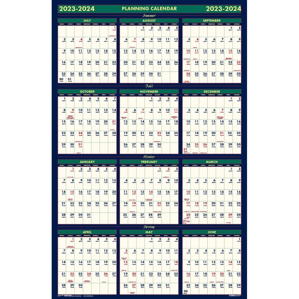 House of Doolittle (HOD391) Four Seasons Reversible Laminated Planner 24 x 37